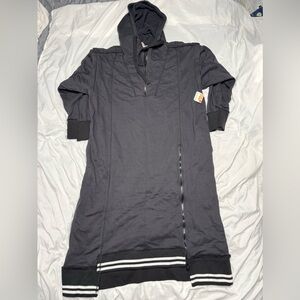 FP Movement by Free People Longline Hoodie Dress Black NWT $198